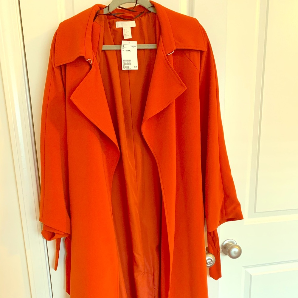 H&M Beautiful Orange Trench Coat. NWT
